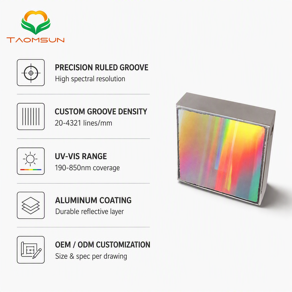 Plane Ruled Blazed Diffraction Grating for UV‑Vis Spectroscopy System