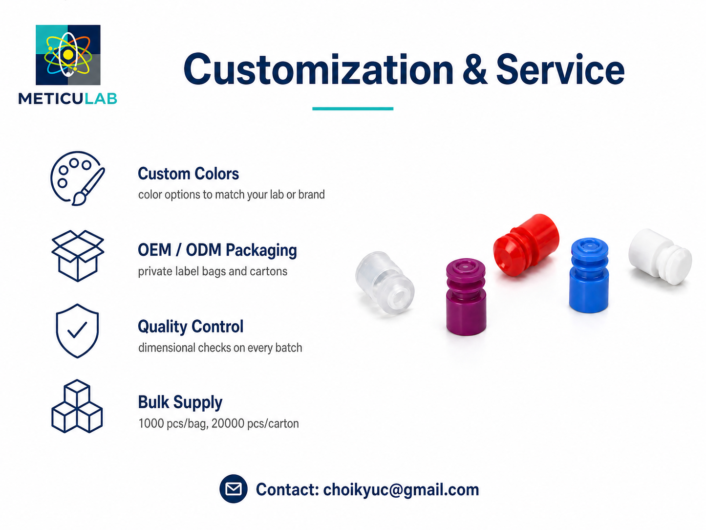 METICULAB Flange Plug Cap, PE, 12mm & 13mm, Leak-Proof Test Tube Closures, 1000pcs/Bag