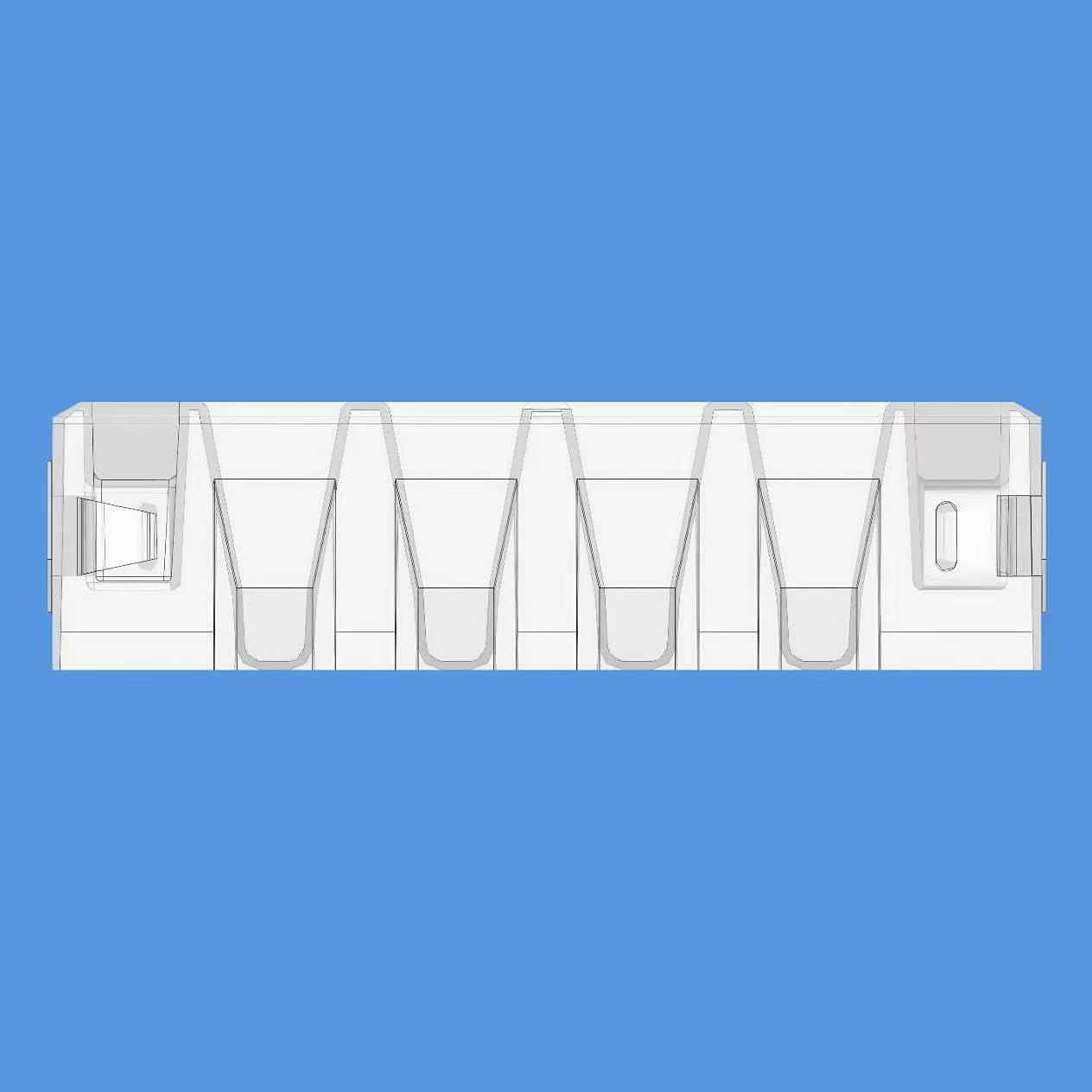Coagulation analyzer cups array, tight dimensional tolerance, for hospital labs