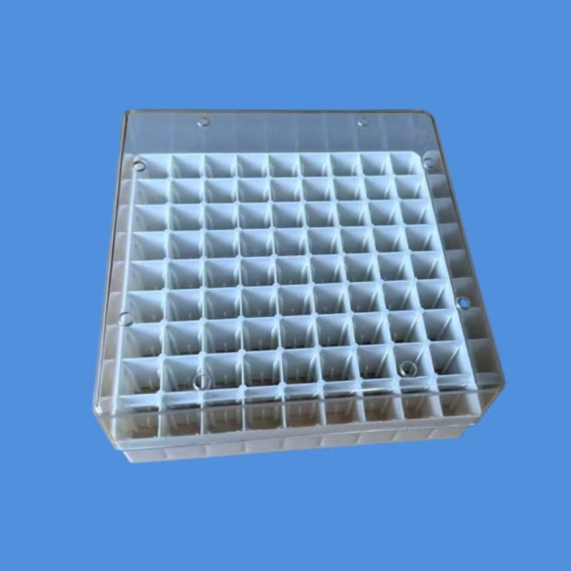 Meticulab 81 Well Cryo Storage Box, PC PP Paper Freezing Box Compatible with 2.0mL 1.8mL Cryovial