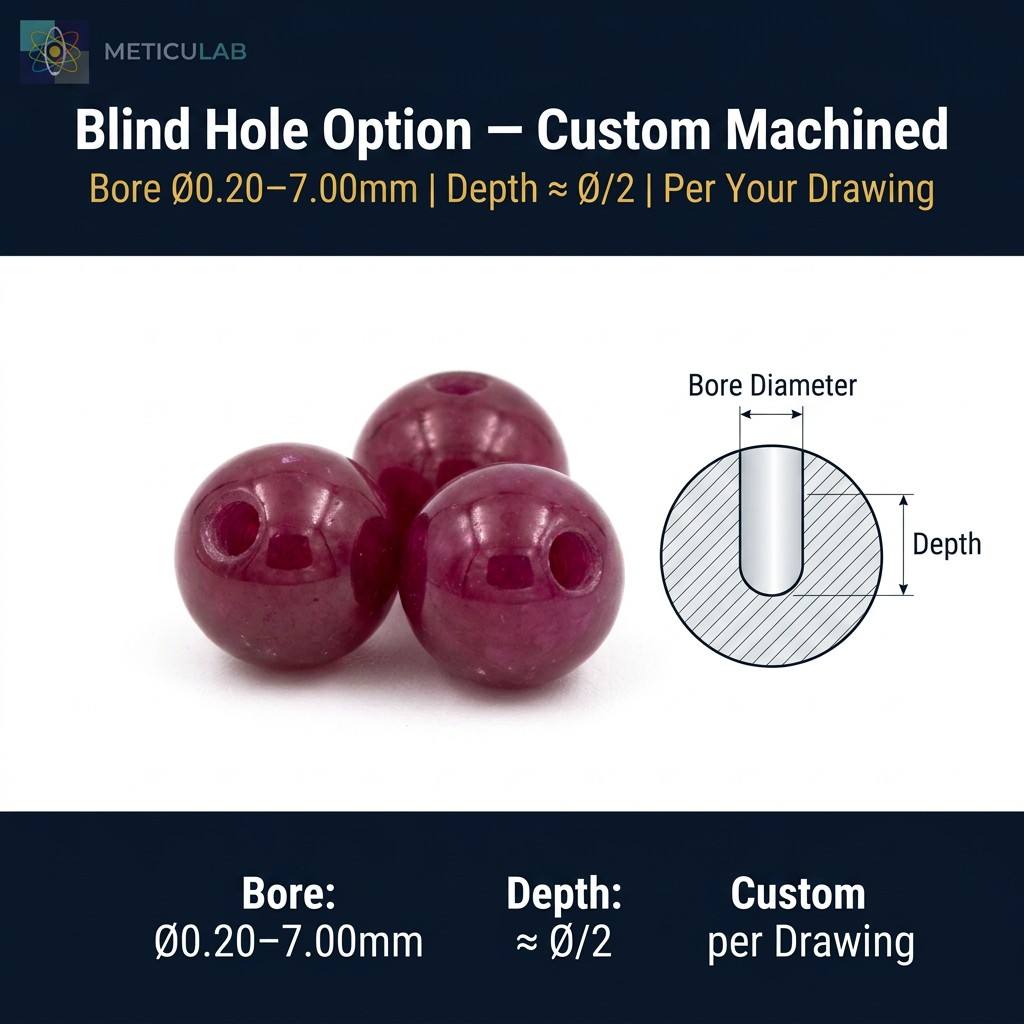 METICULAB™ Precision Sapphire Ruby Balls | G3 G5 G10 Grade | 0.30-12.00mm | Check Valve & Metrology