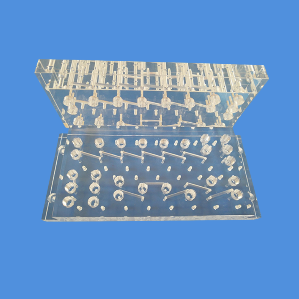3D rendering of multi-cavity precision mold for digital PCR and immunoassay cartridge manufacturing
