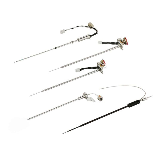 Close-up of stainless steel reagent piercing needle with custom vent slot, laboratory instrument component