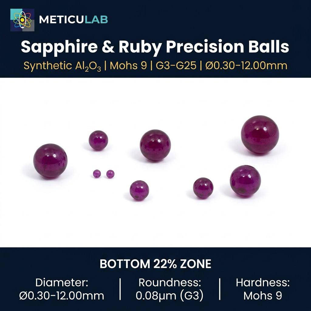 METICULAB™ Precision Sapphire Ruby Balls | G3 G5 G10 Grade | 0.30-12.00mm | Check Valve & Metrology