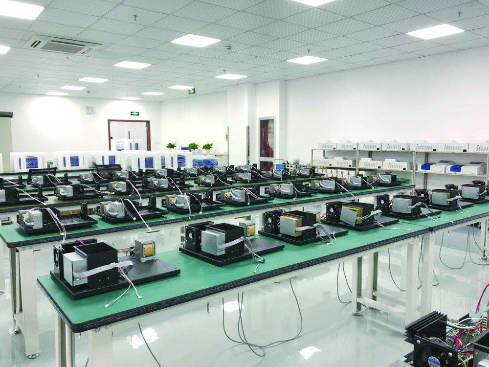 Spectrophotometer manufacturing assembly line demonstrating professional production and quality control capabilities